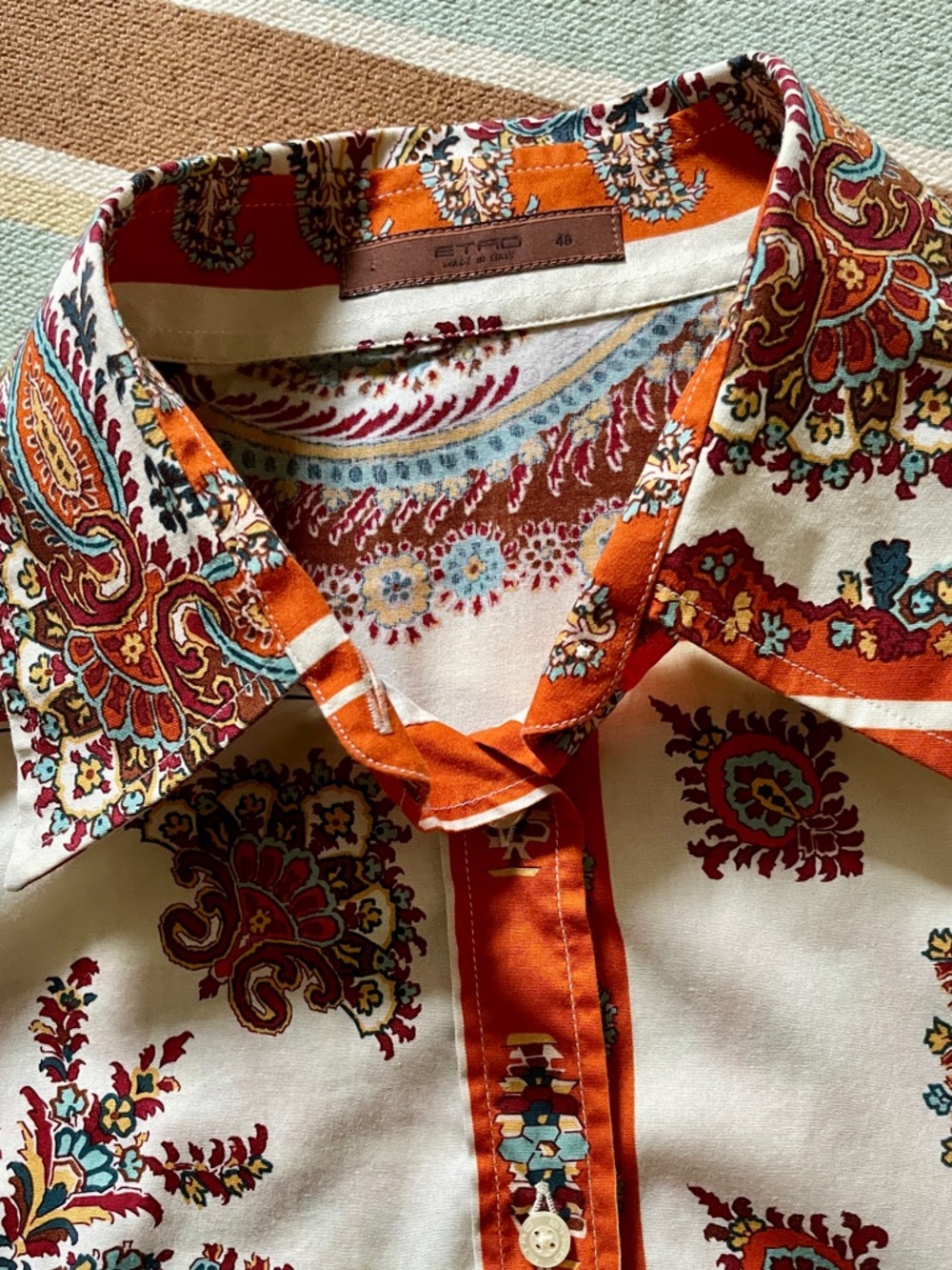 Etro | Paisley Print Button Up Blouse / Shirt, Sz 48 IT ♥ EUC - Picture 2 of 9